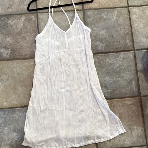 Prana White Strappy Dress with Pockets